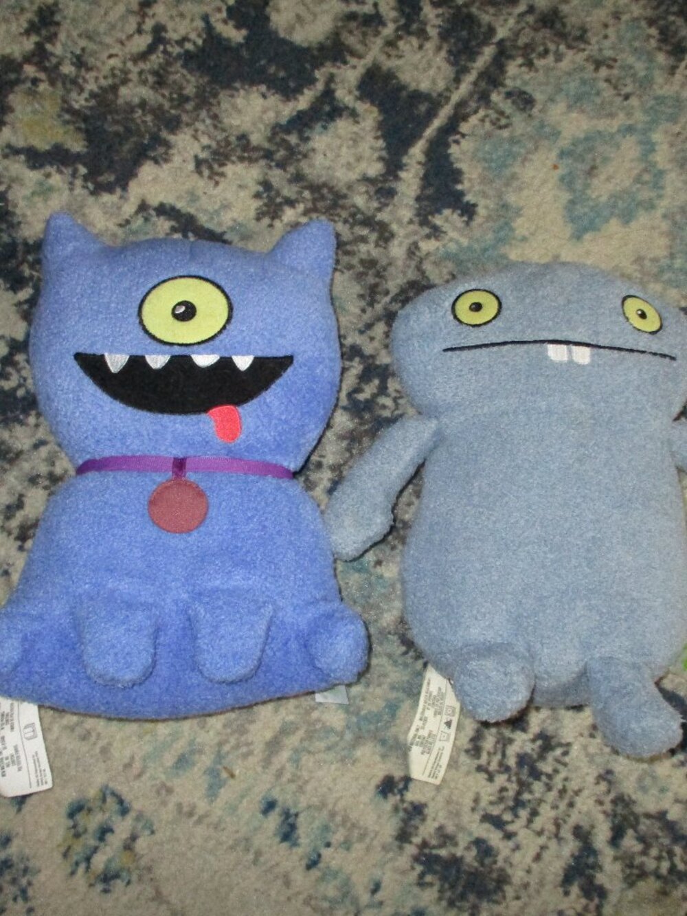 2 UGLY DOLL  BABO  & Blue Dog 10"